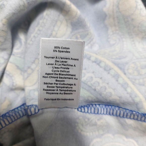Talbots  Womens Stretch Cotton Tee Top Short Sleeve Paisley Multicolor Casual - Picture 8 of 8